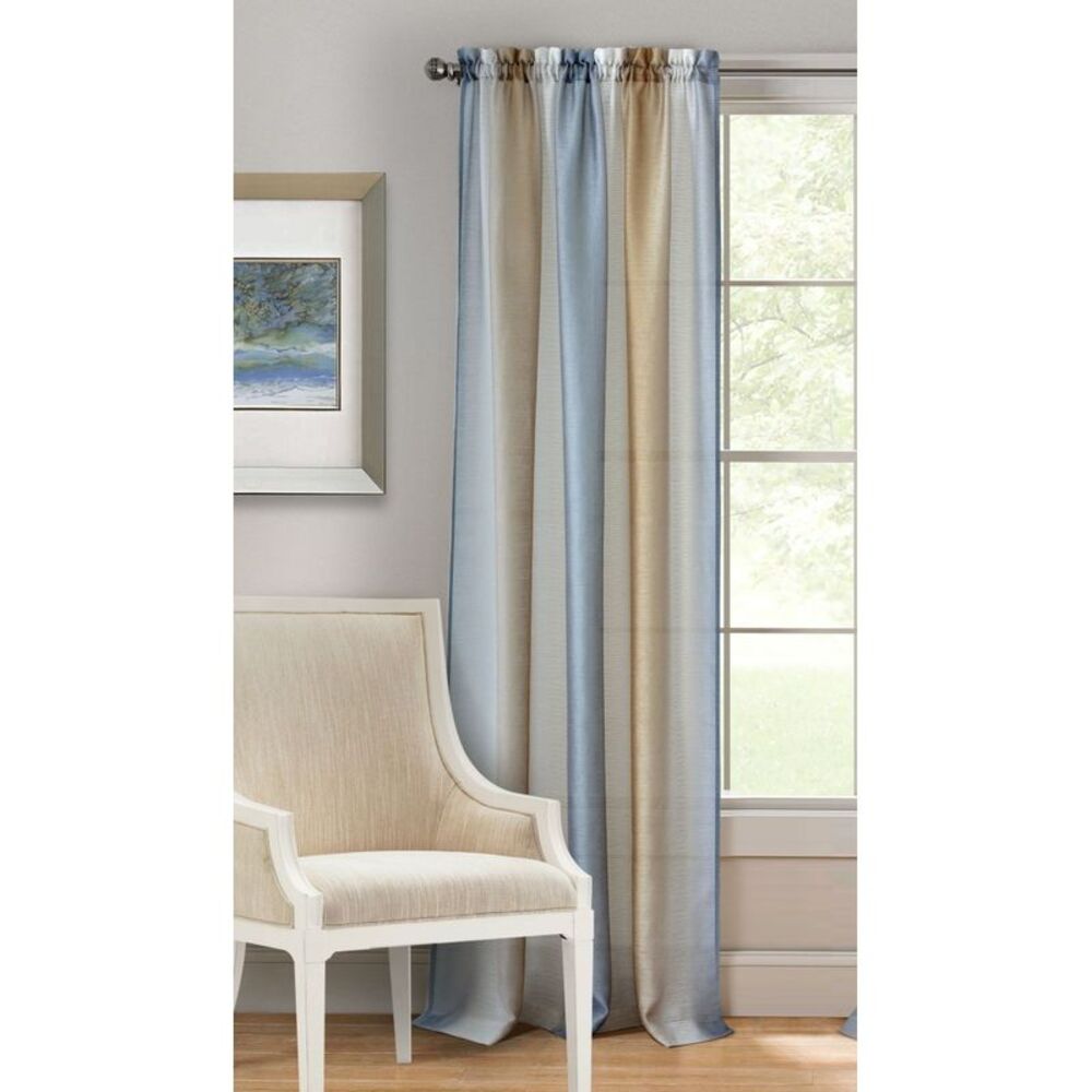 Ombre Rod Pocket Window Curtain Panel - 50x84 - Silver/Gold